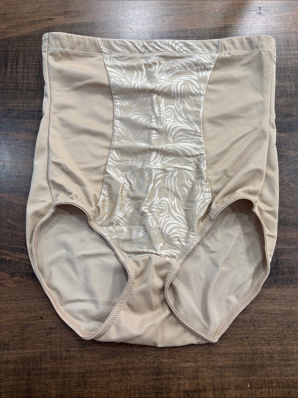 Maidenform Nude Beige High-Waist Shaping Brief with Satin Panel